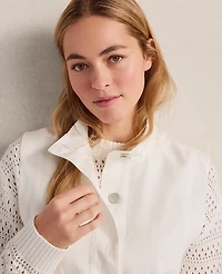 Ann Taylor Haven Well Within Linen Blend Vest Ivory Women's