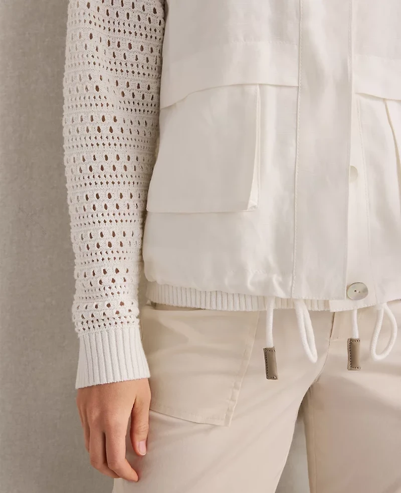 Ann Taylor Haven Well Within Linen Blend Vest Ivory Women's