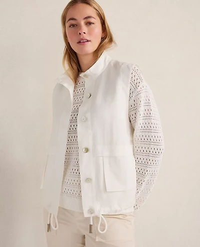 Ann Taylor Haven Well Within Linen Blend Vest Ivory Women's
