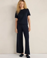 Ann Taylor Haven Well Within Cotton Knit Short Sleeve T-Shirt Indigo Women's