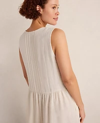 Ann Taylor Haven Well Within Linen Pintuck Midi Dress Sandstone Women's