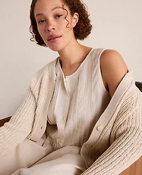 Ann Taylor Haven Well Within Linen Pintuck Midi Dress Sandstone Women's