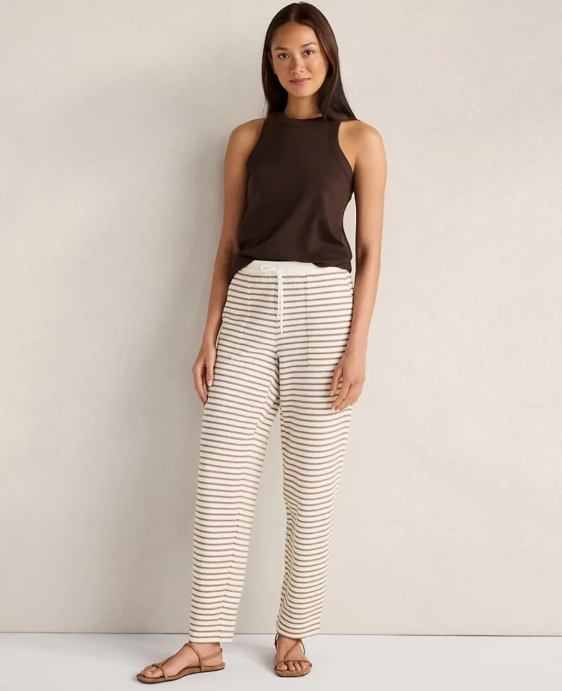 Ann Taylor Haven Well Within Cotton Blend Textured Barrel Leg Pants Chestnut Brown Women's