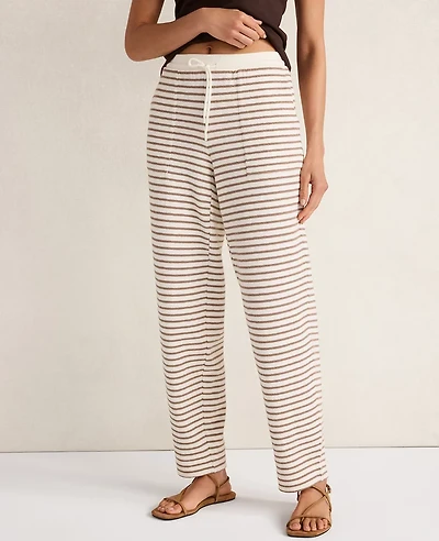 Ann Taylor Haven Well Within Cotton Blend Textured Barrel Leg Pants Chestnut Brown Women's
