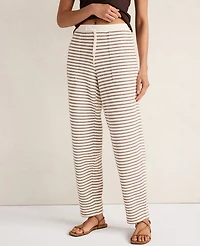 Ann Taylor Haven Well Within Cotton Blend Textured Barrel Leg Pants Chestnut Brown Women's