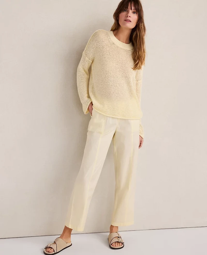 Ann Taylor Haven Well Within Organic Cotton Twill Tapered Pants Straw Women's