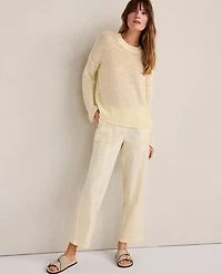 Ann Taylor Haven Well Within Organic Cotton Twill Tapered Pants Straw Women's