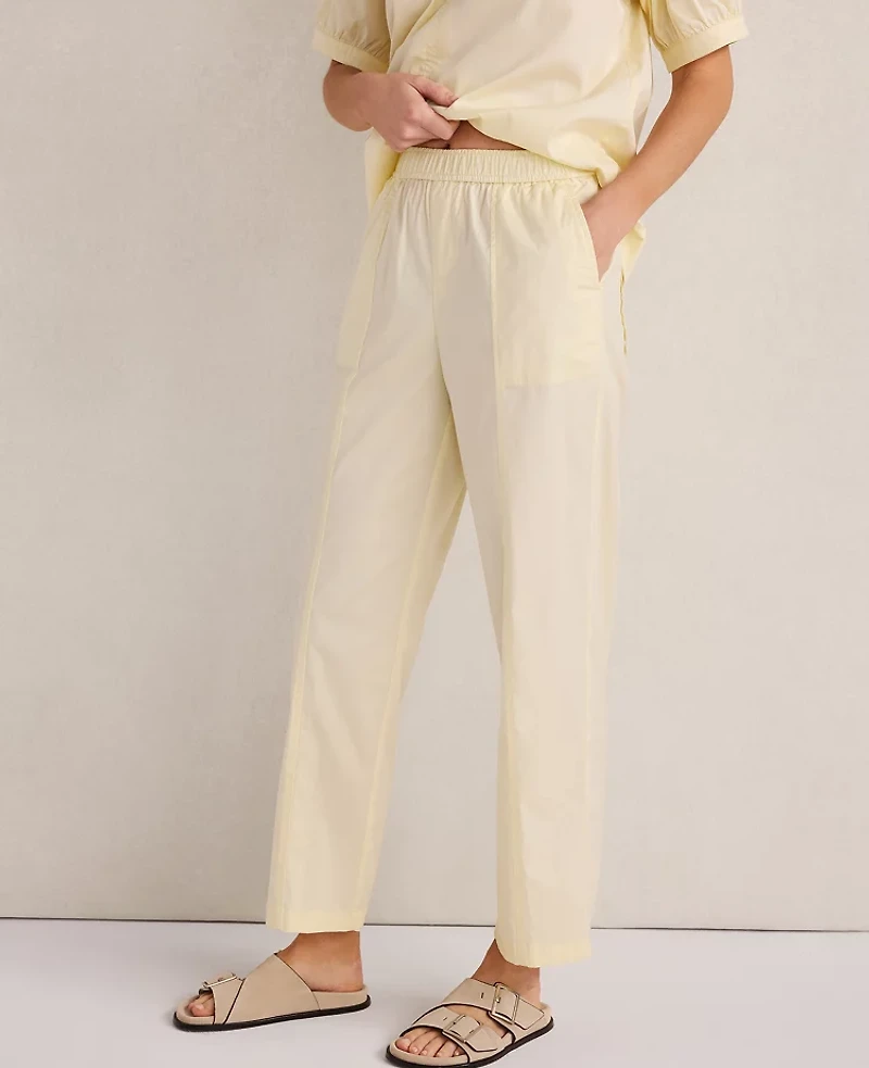 Ann Taylor Haven Well Within Organic Cotton Twill Tapered Pants Straw Women's