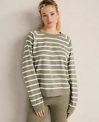 Ann Taylor Haven Well Within Organic Cotton Interlock Everyday Sweatshirt Vetiver Women's