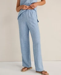 Ann Taylor Haven Well Within Linen Slim Pants Azure Blue Women's