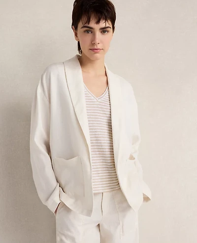 Ann Taylor Haven Well Within Heavyweight Linen Blazer Ivory Women's