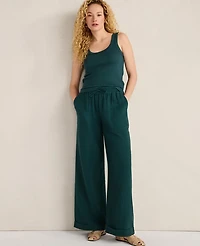 Ann Taylor Haven Well Within Organic Cotton Gauze Drawstring Pants Deep Turquoise Women's