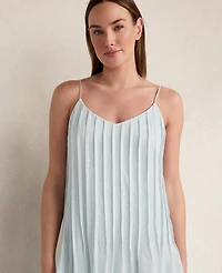 Ann Taylor Haven Well Within Ramie Blend Pintuck Maxi Dress Ice Blue Women's