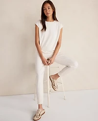 Ann Taylor Haven Well Within Organic Cotton Interlock Joggers White Women's
