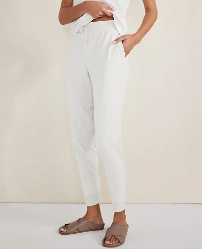 Ann Taylor Haven Well Within Organic Cotton Interlock Joggers White Women's
