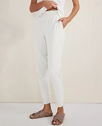 Ann Taylor Haven Well Within Organic Cotton Interlock Joggers White Women's