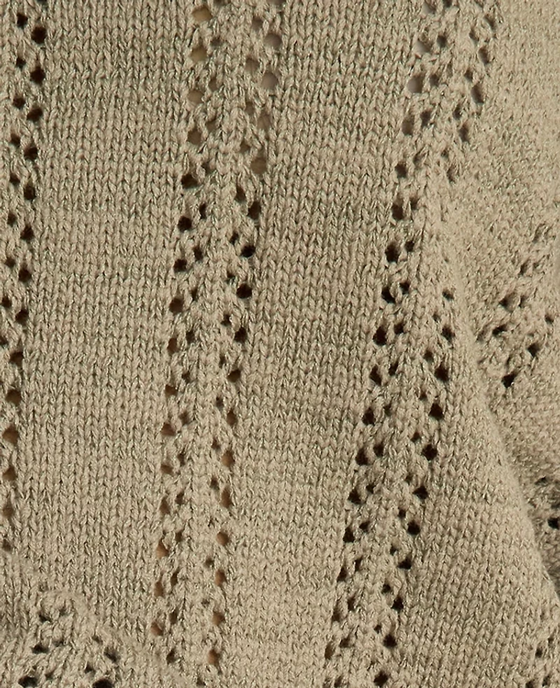 Ann Taylor Haven Well Within Cotton Tape Yarn Vertical Stitch Sweater Vetiver Women's