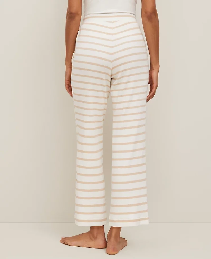Ann Taylor Ribbed Wide-Leg Lounge Pants Sands Edge Women's