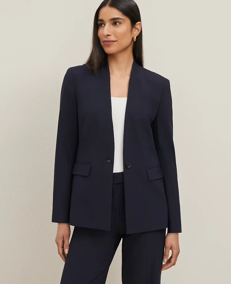 Ann Taylor The Petite Collarless Blazer Seasonless Stretch Women's
