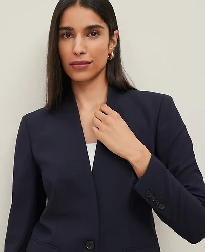 Ann Taylor The Petite Collarless Blazer Seasonless Stretch Women's
