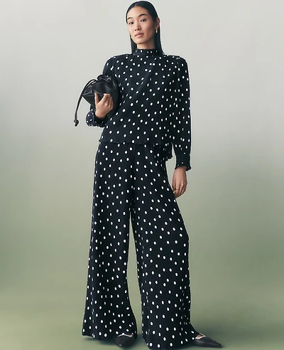 Ann Taylor The Petite Easy Wide-Leg Pant Size XS Black Women's