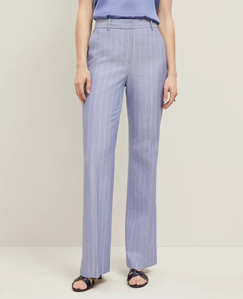 Ann Taylor The Flare Trouser Pant Pinstripe Velvet Morning Women's