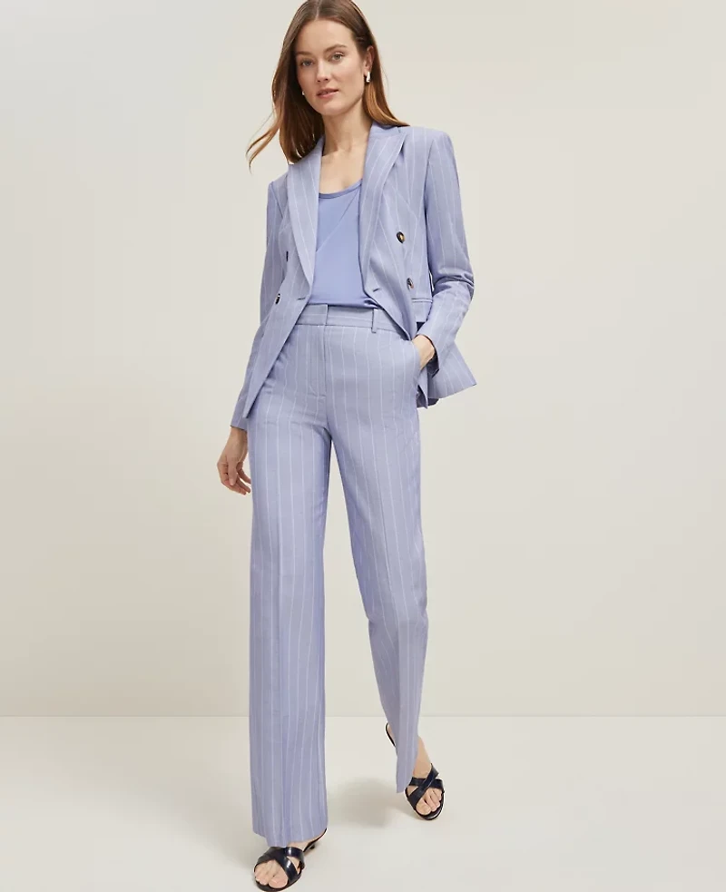 Ann Taylor The Flare Trouser Pant Pinstripe Velvet Morning Women's