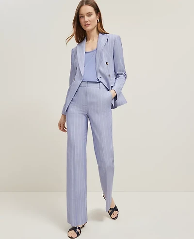 Ann Taylor The Flare Trouser in Pinstripe Size 12 Velvet Morning Women's