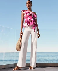 Ann Taylor The Refined Wide-Leg Jean White Women's