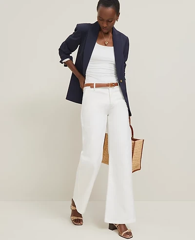Ann Taylor The Refined Wide-Leg Jean White Women's