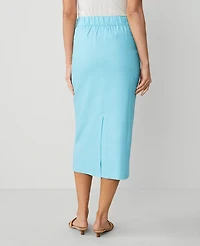 Ann Taylor Linen Blend Clean Midi Skirt Women's