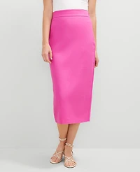 Ann Taylor Linen Blend Clean Midi Skirt Women's