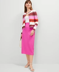 Ann Taylor Linen Blend Clean Midi Skirt Women's