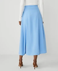 Ann Taylor Petite Pleated Wrap Midi Skirt Women's