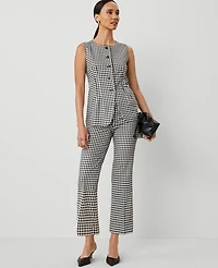 Ann Taylor The Tall Flare Pant in Gingham Size 2 Black/White Multi Women's