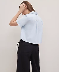 Ann Taylor Weekend Collection Denim Shirt Size XL Washed Blue Women's