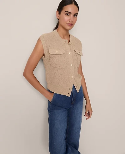 Ann Taylor Bouclé Sweater Vest Women's