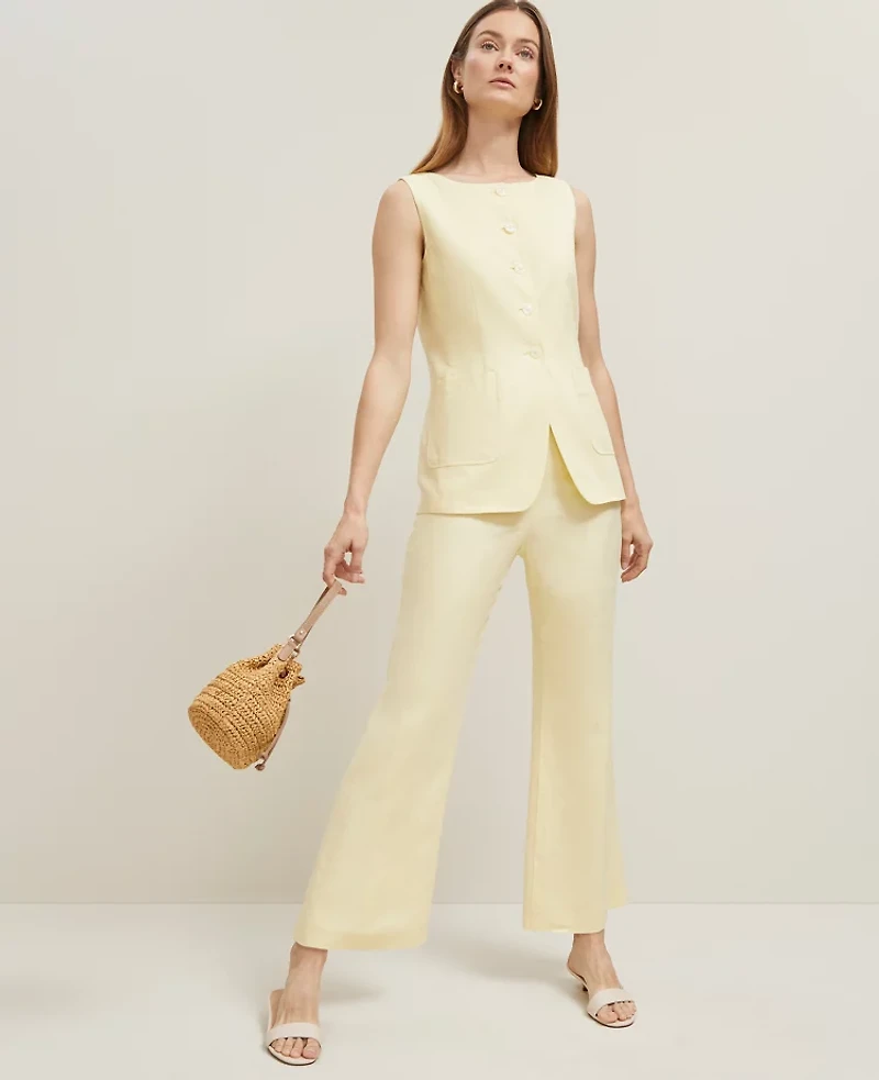 Ann Taylor The Flare Ankle Pant Linen Blend Women's