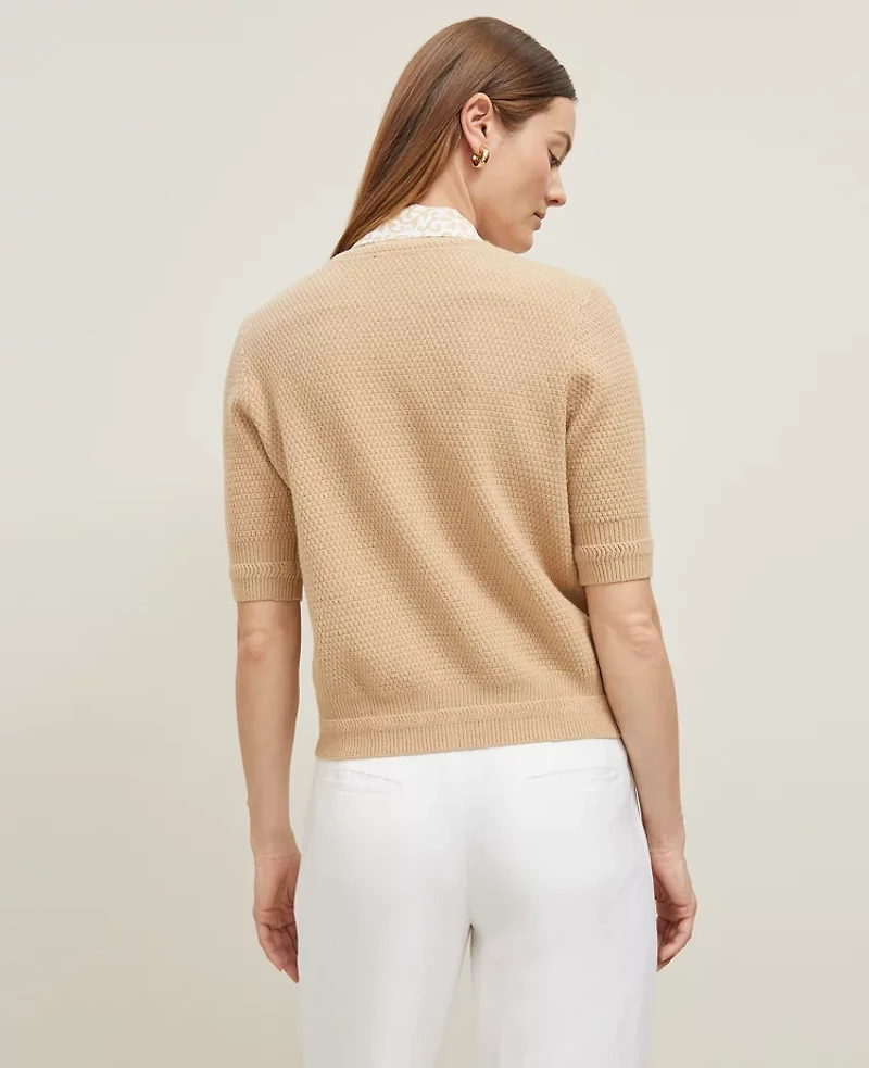 Ann Taylor Blouson Sleeve Stitch Cardigan Women's