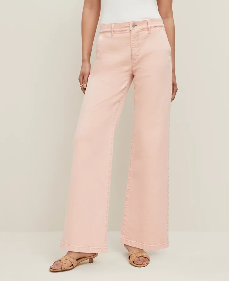 Ann Taylor The Refined Wide Leg Jean Ceramic Pink Women's