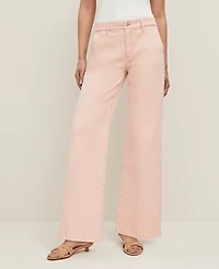 Ann Taylor The Refined Wide Leg Jean Ceramic Pink Women's