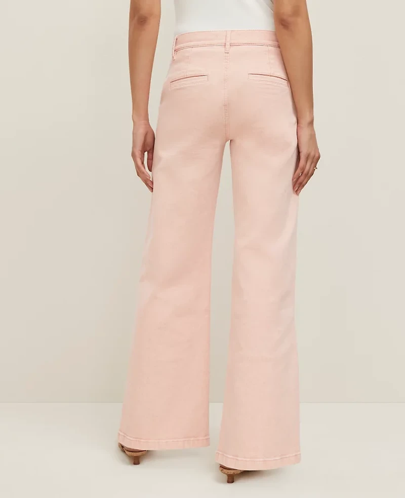 Ann Taylor The Refined Wide Leg Jean Ceramic Pink Women's