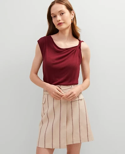 Ann Taylor Twisted Shoulder Shell Top Women's