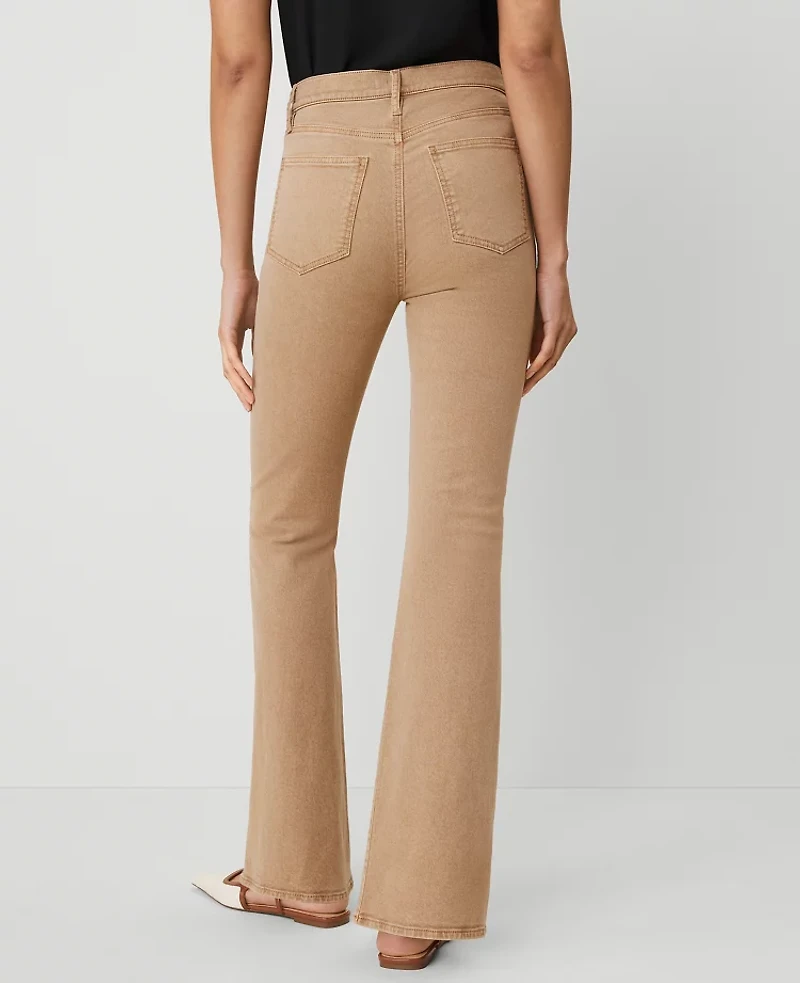 Ann Taylor The Patch Pocket Flare Jean Cappuccino Tan Women's