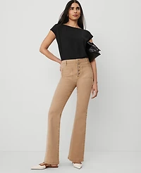 Ann Taylor The Patch Pocket Flare Jean Cappuccino Tan Women's