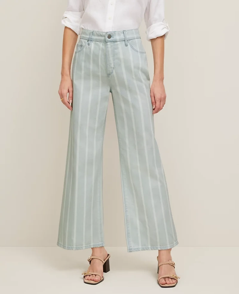 Ann Taylor The Wide-Leg Crop Jean Size 16 Light Denim Women's