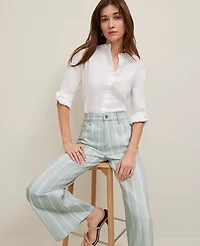 Ann Taylor The Wide-Leg Crop Jean Size 16 Light Denim Women's