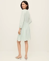 Ann Taylor Belted Flare Dress Pale Aqua Women's