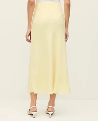 Ann Taylor Satin Bias Midi Slip Skirt Sun Soaked Women's