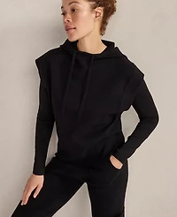 Ann Taylor Haven Well Within Viscose Blend Sleeveless Hoodie Black Women's
